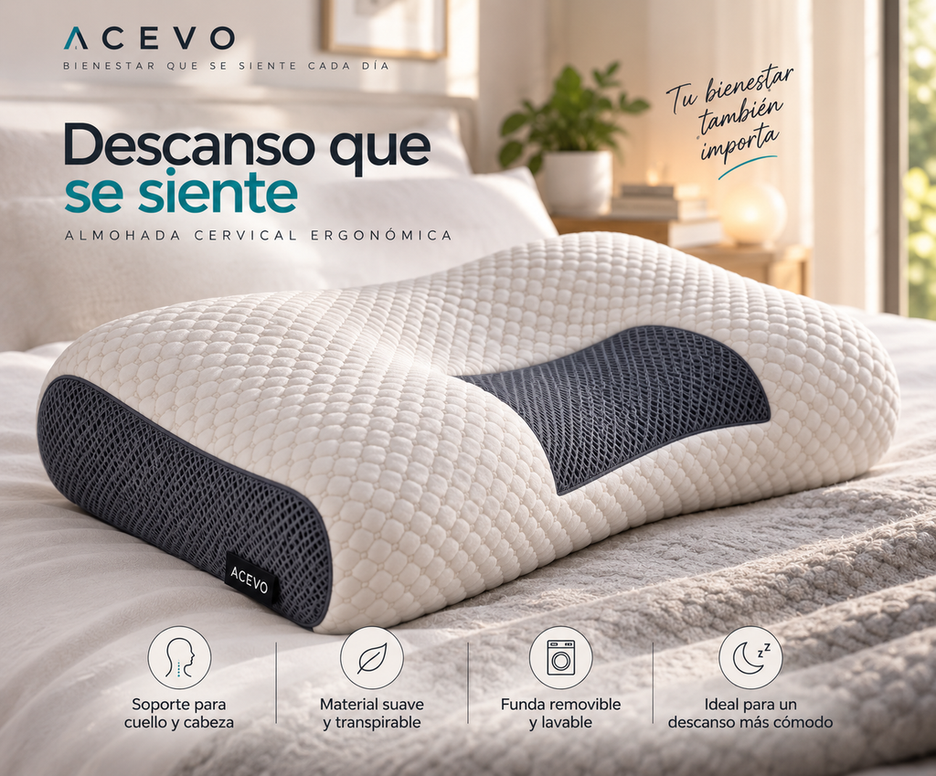 Almohada Cervical Ergonómica para Dormir