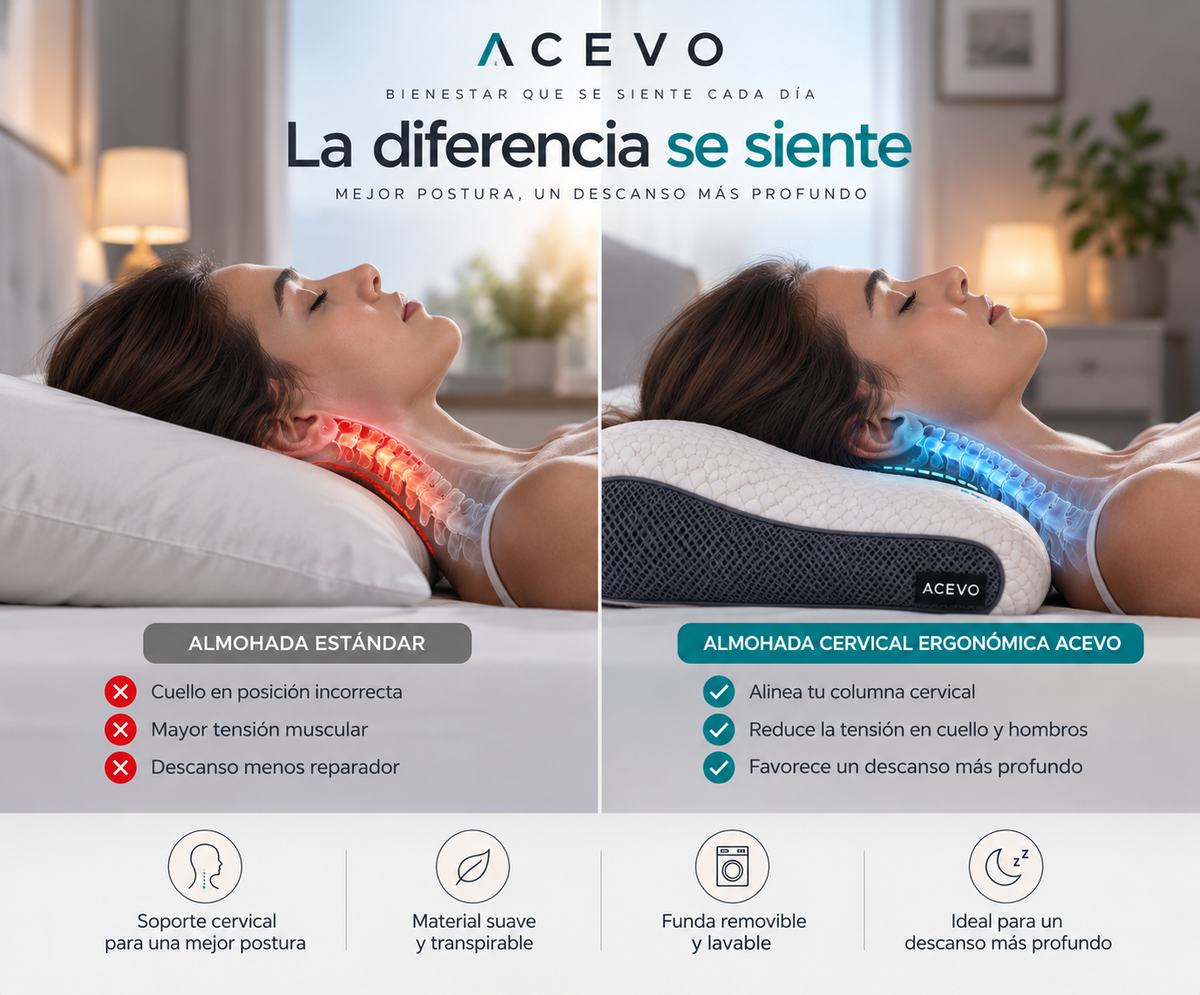 Almohada Cervical Ergonómica para Dormir