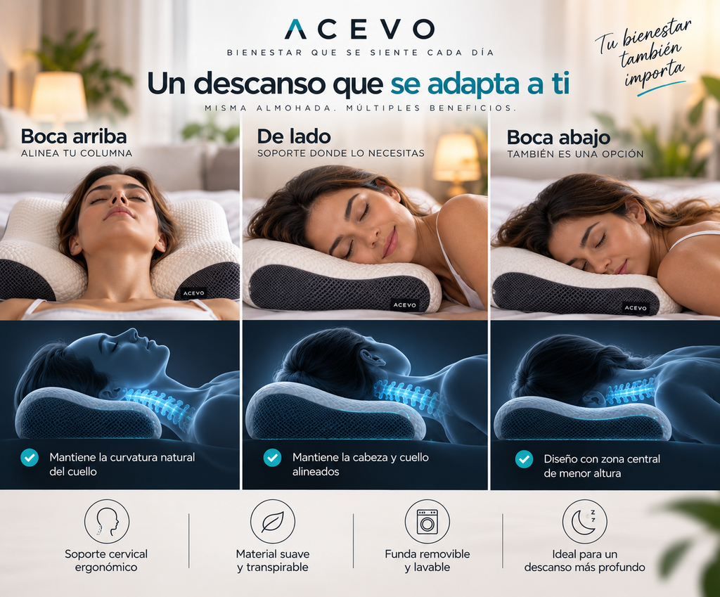 Almohada Cervical Ergonómica para Dormir