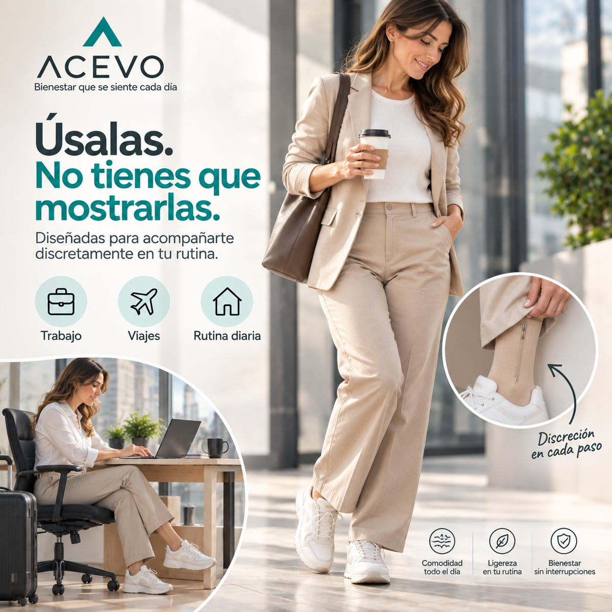 Medias de Compresión Graduada con Cierre Zip Sox