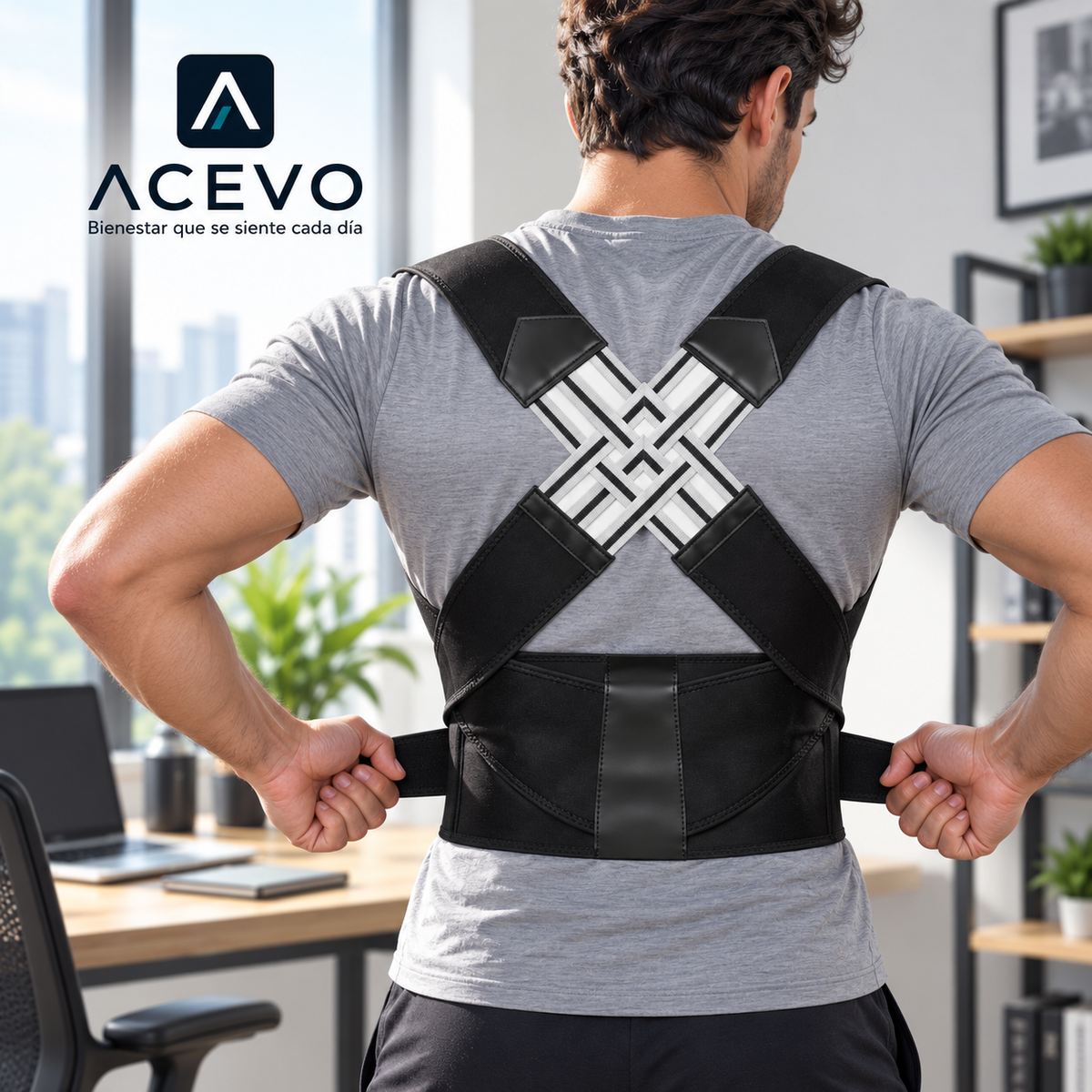 Corrector de Postura Ajustable con Soporte Lumbar