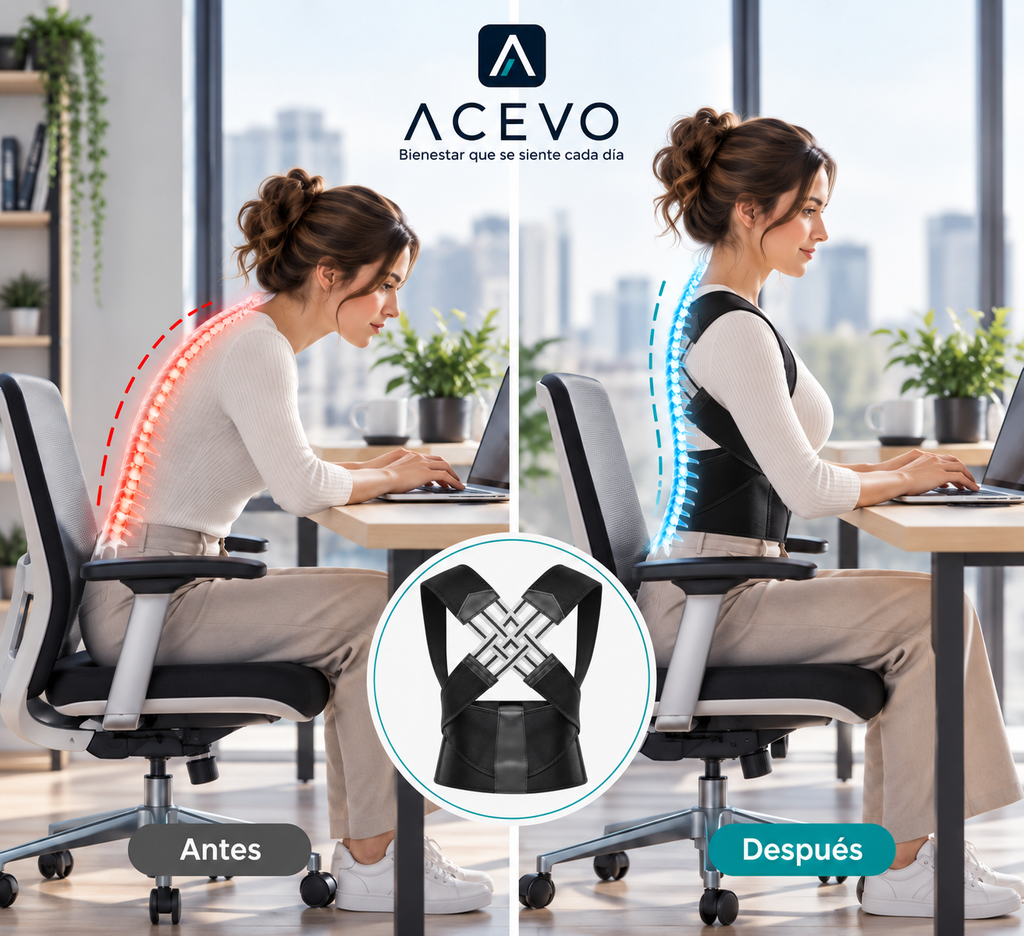 Corrector de Postura Ajustable con Soporte Lumbar