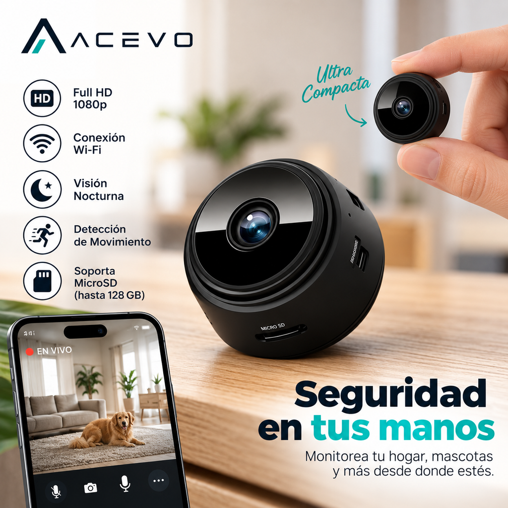 Mini Cámara Espía WiFi HD con Visión Nocturna