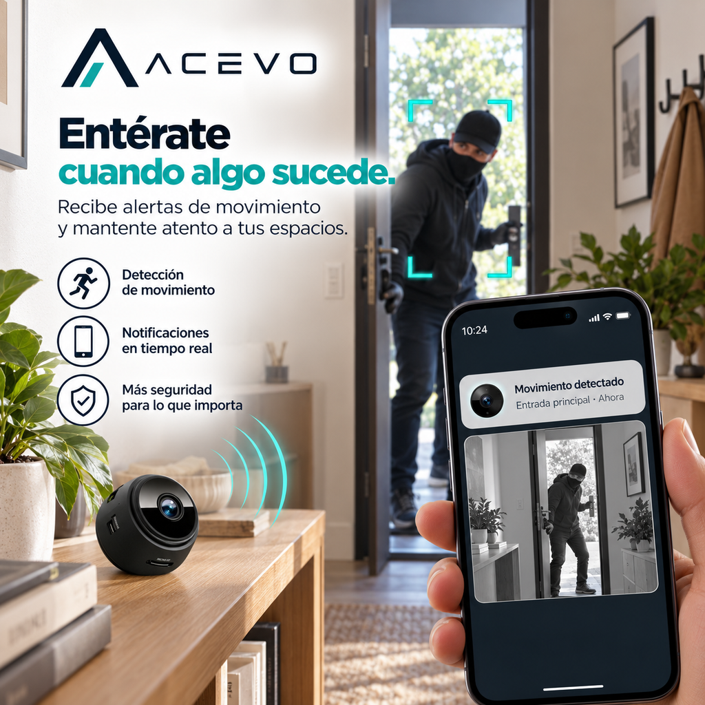 Mini Cámara Espía WiFi HD con Visión Nocturna