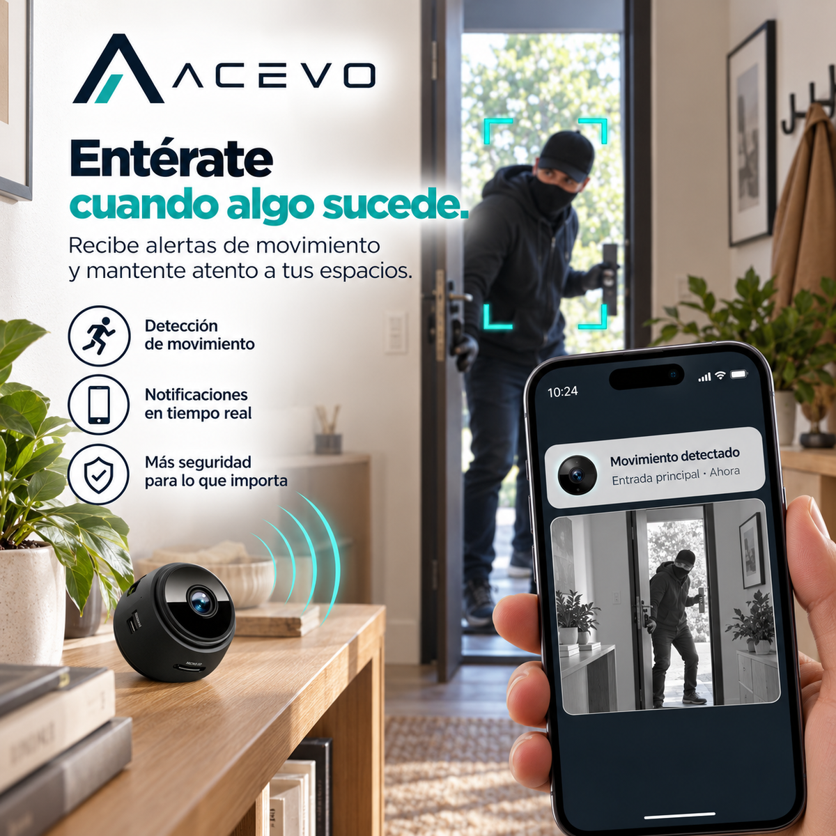 Mini Cámara Espía WiFi HD con Visión Nocturna