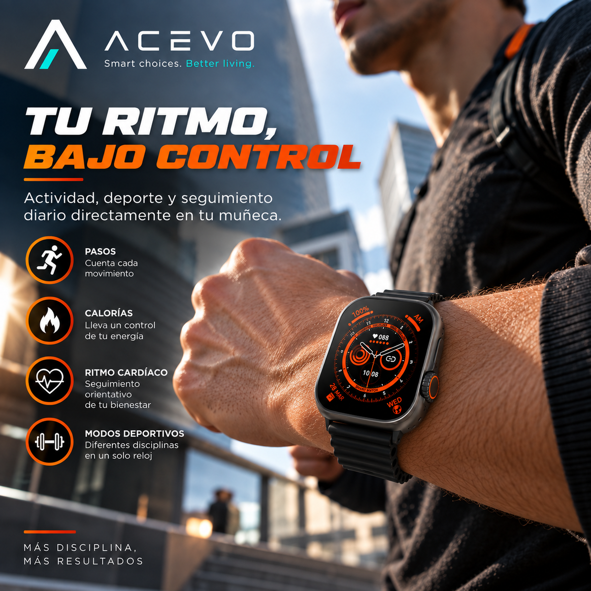 Combo Smartwatch T10 Ultra 49mm + Audífonos Inalámbricos M10 TWS